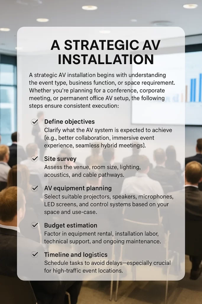 What are the essential steps in AV installation planning? 
